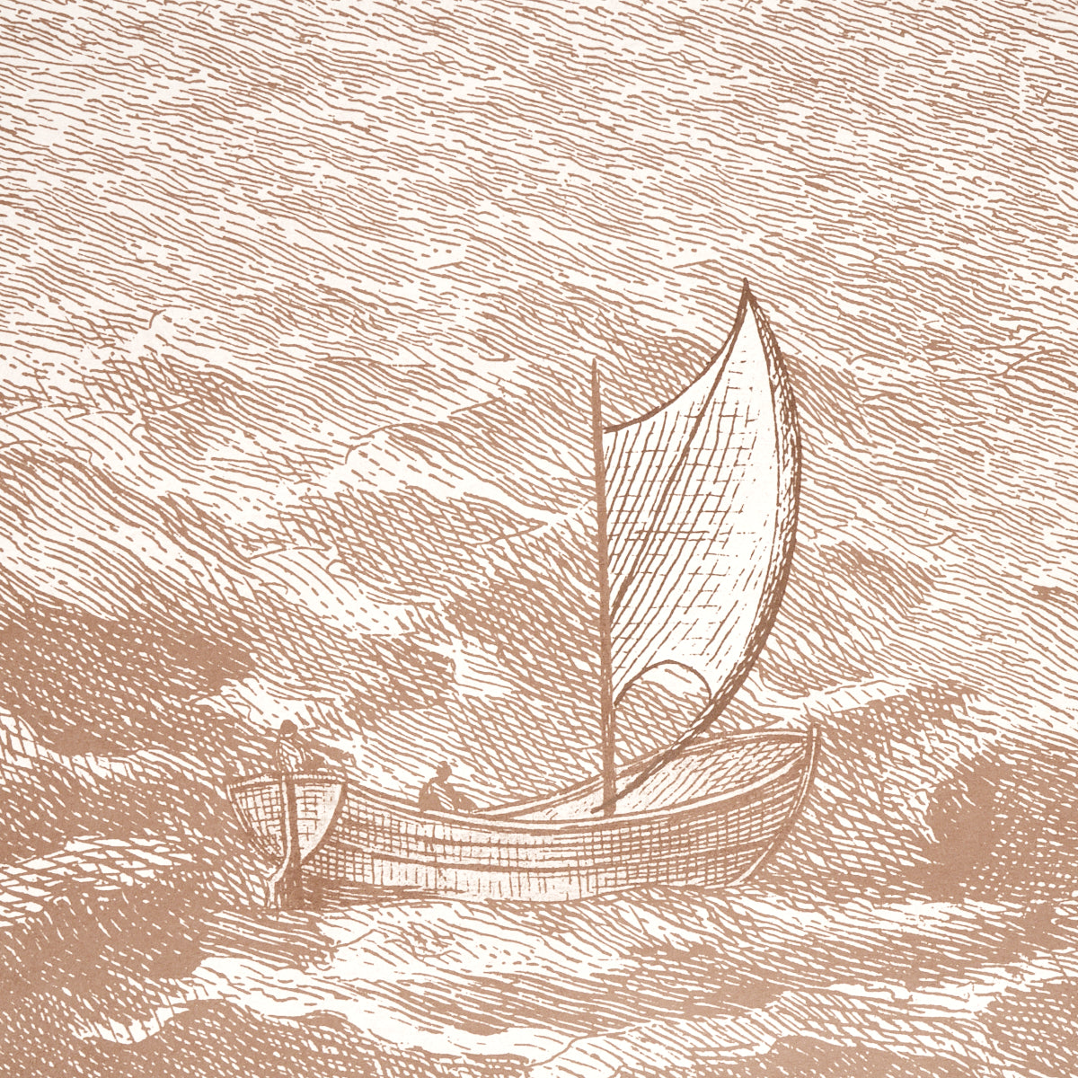 Purchase 5018391 | Philadelphia Harbor 3 Panel Set, Sepia - Schumacher Wallpaper