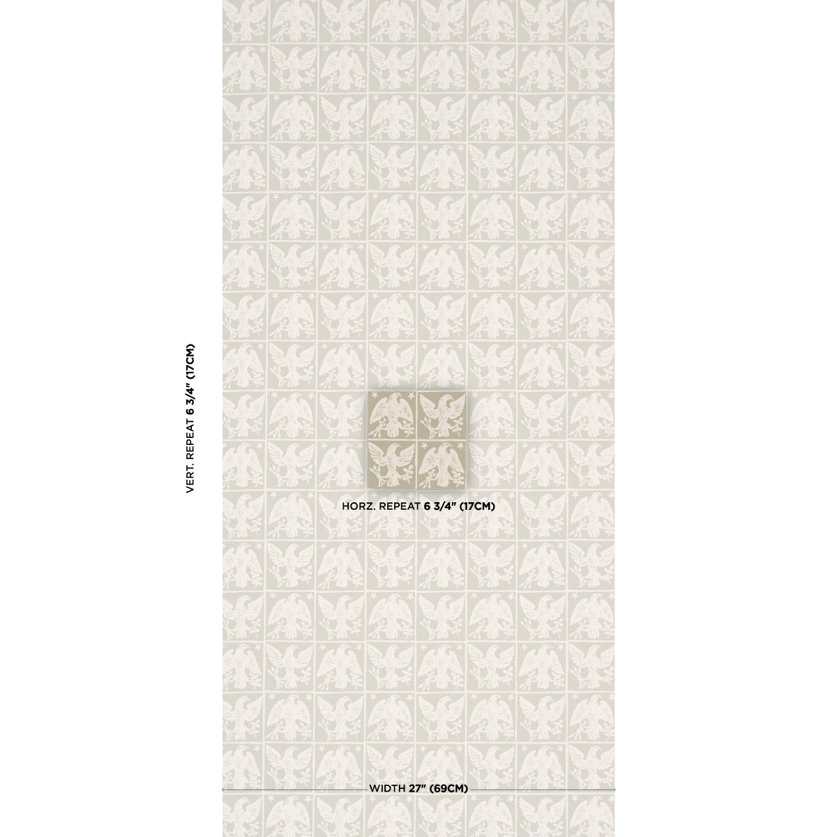 Purchase 5018400 | Barton'S Eagle Hand Print, Green - Schumacher Wallpaper