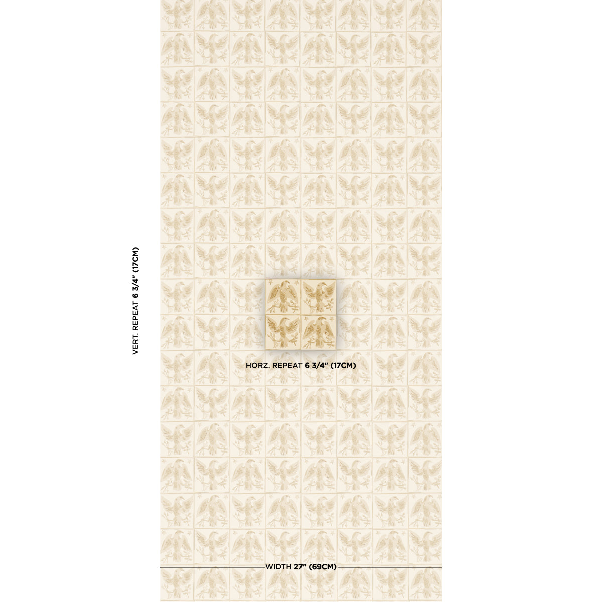 Purchase 5018401 | Barton'S Eagle Hand Print, Yellow - Schumacher Wallpaper