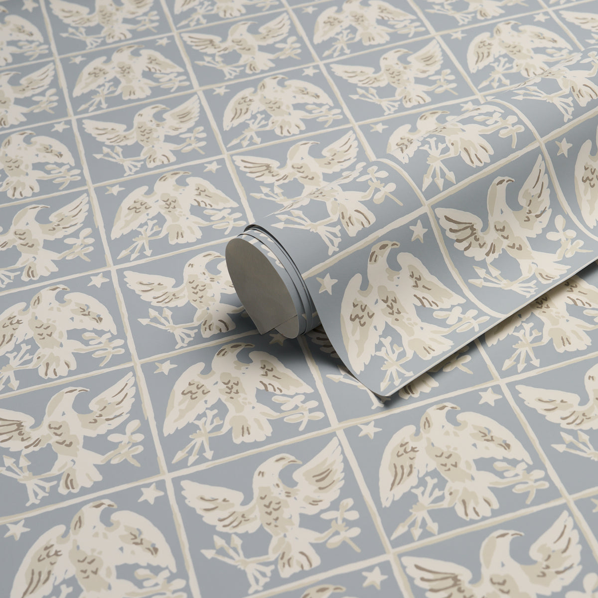 Purchase 5018402 | Barton'S Eagle Hand Print, Blue - Schumacher Wallpaper