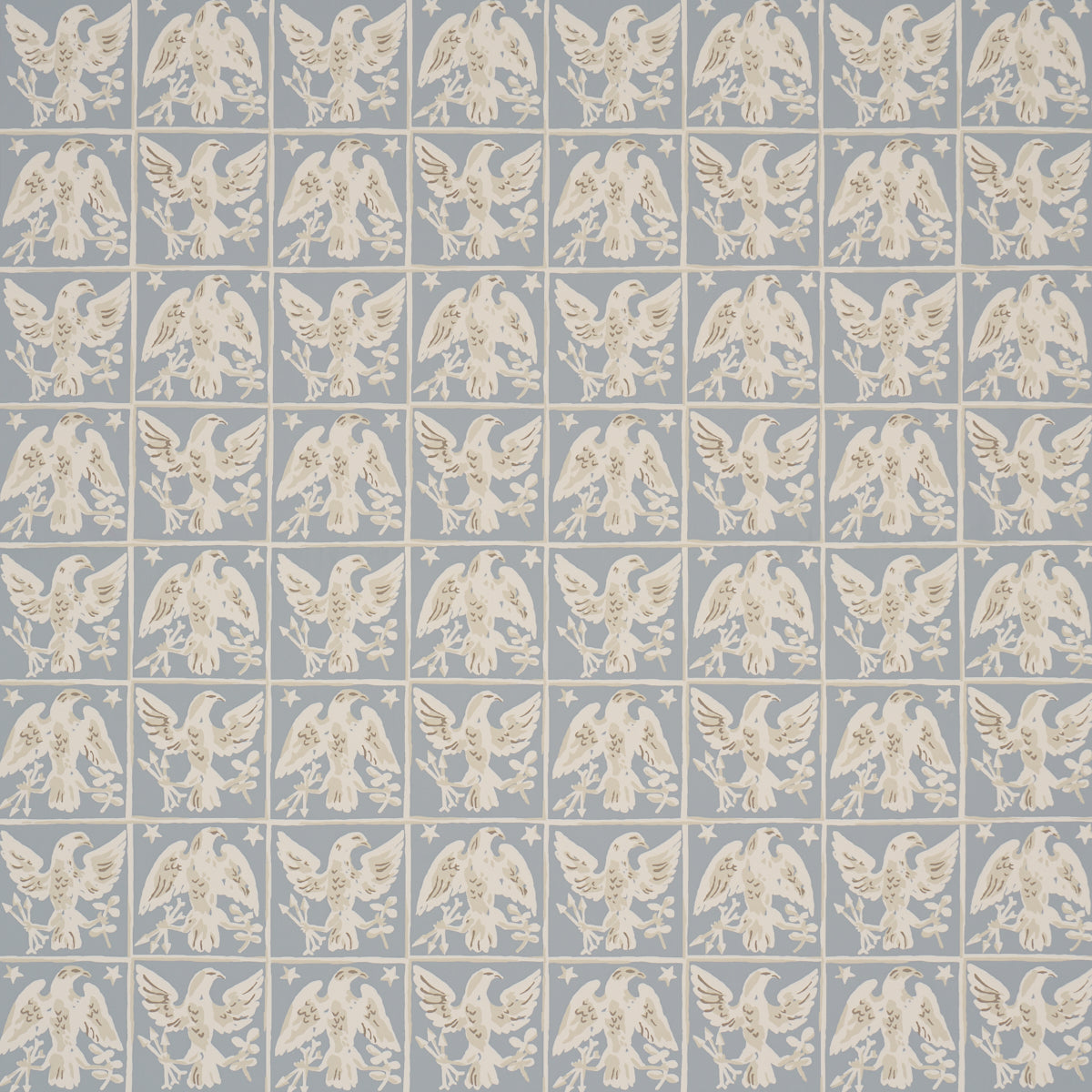 Purchase 5018402 | Barton'S Eagle Hand Print, Blue - Schumacher Wallpaper