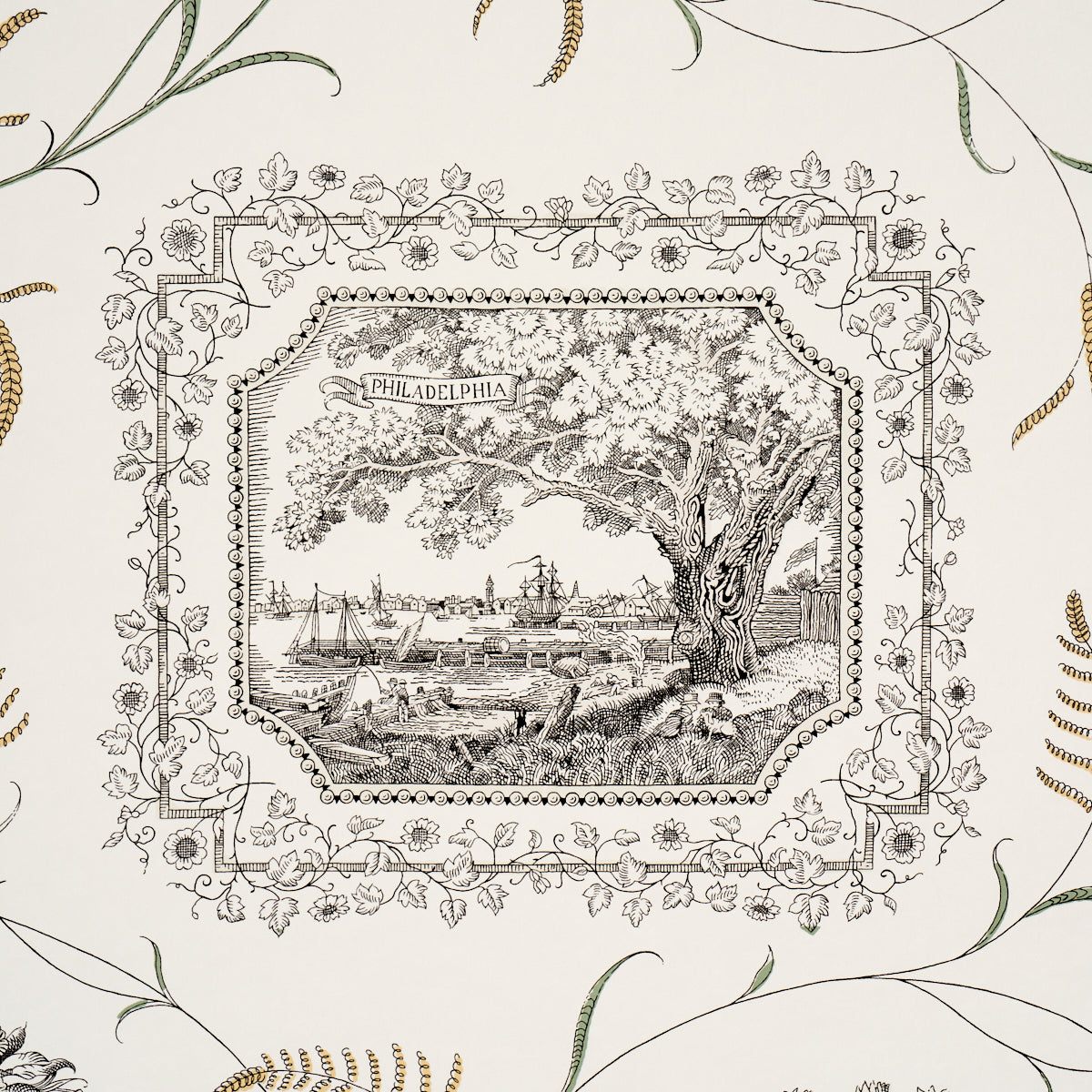 Purchase 5018410 | Century Scenic Toile, Black - Schumacher Wallpaper