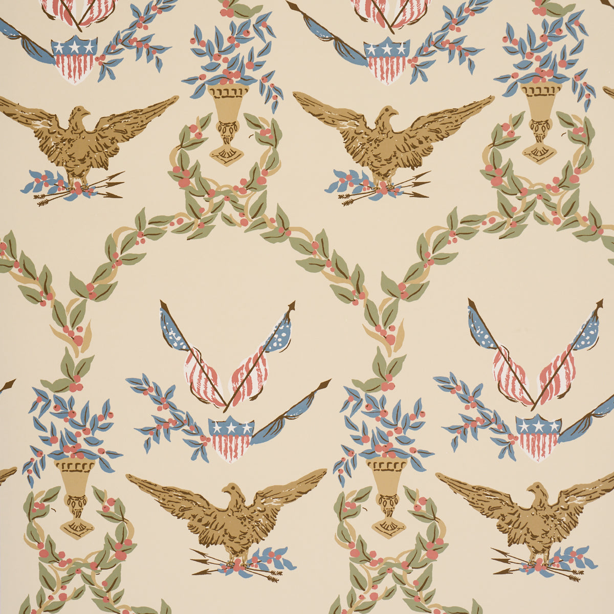 Purchase 5018440 | Liberty'S Laurels, Neutral - Schumacher Wallpaper