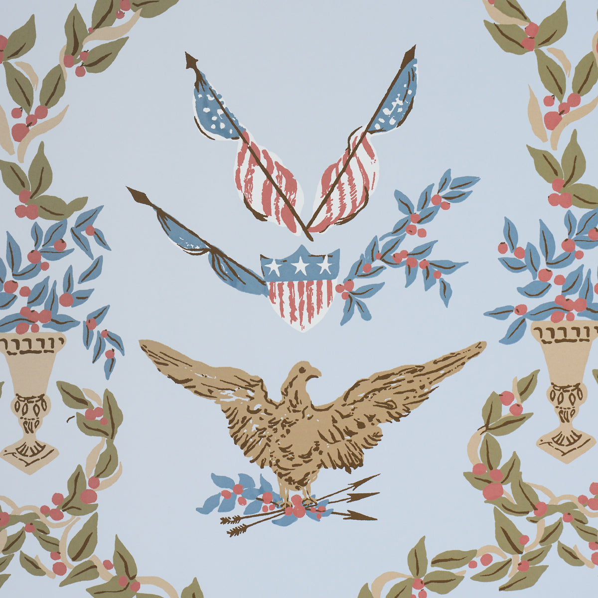 Purchase 5018441 | Liberty'S Laurels, Blue - Schumacher Wallpaper