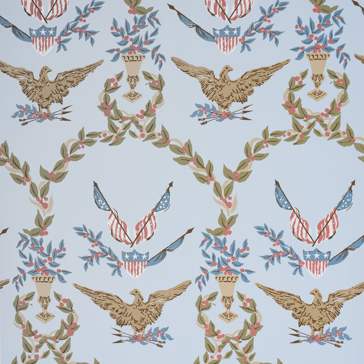 Purchase 5018441 | Liberty'S Laurels, Blue - Schumacher Wallpaper
