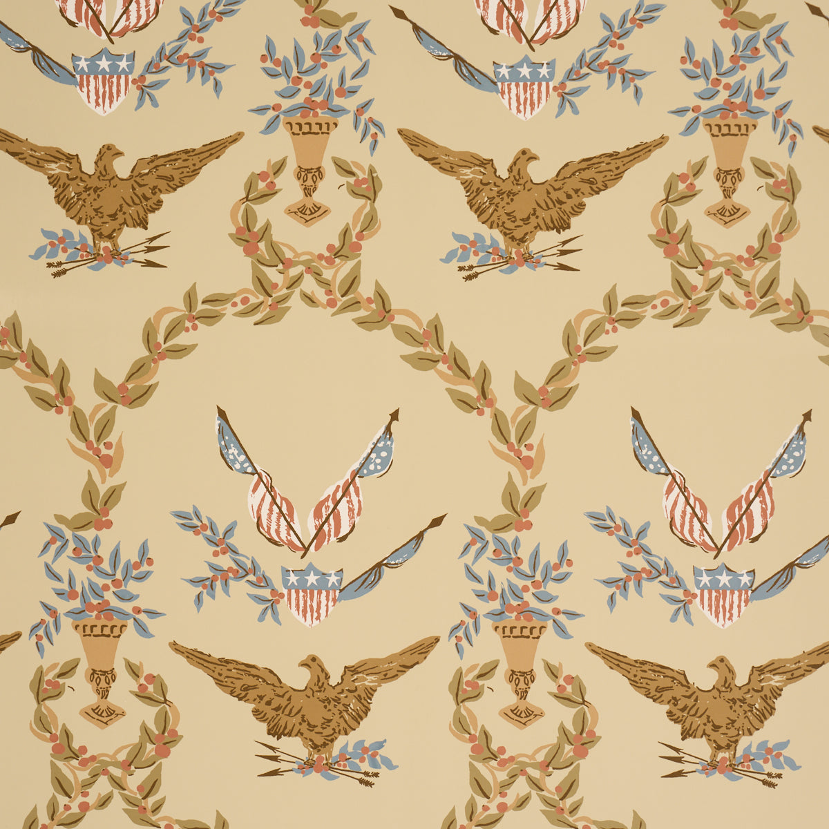 Purchase 5018442 | Liberty'S Laurels, Green - Schumacher Wallpaper