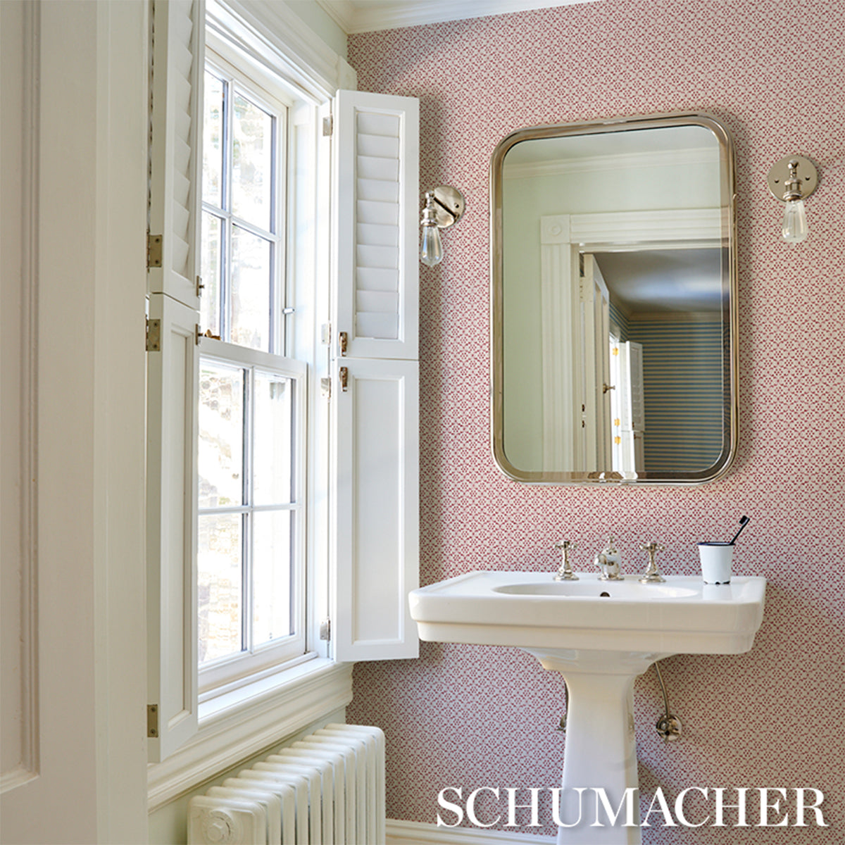 Purchase 5018482 | Laksha, Red - Schumacher Wallpaper
