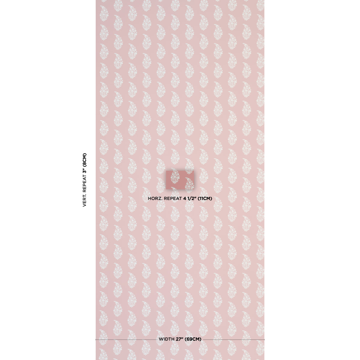 Purchase 5018490 | Kaia Paisley, Pink - Schumacher Wallpaper