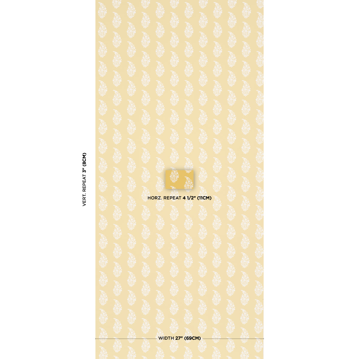Purchase 5018492 | Kaia Paisley, Yellow - Schumacher Wallpaper
