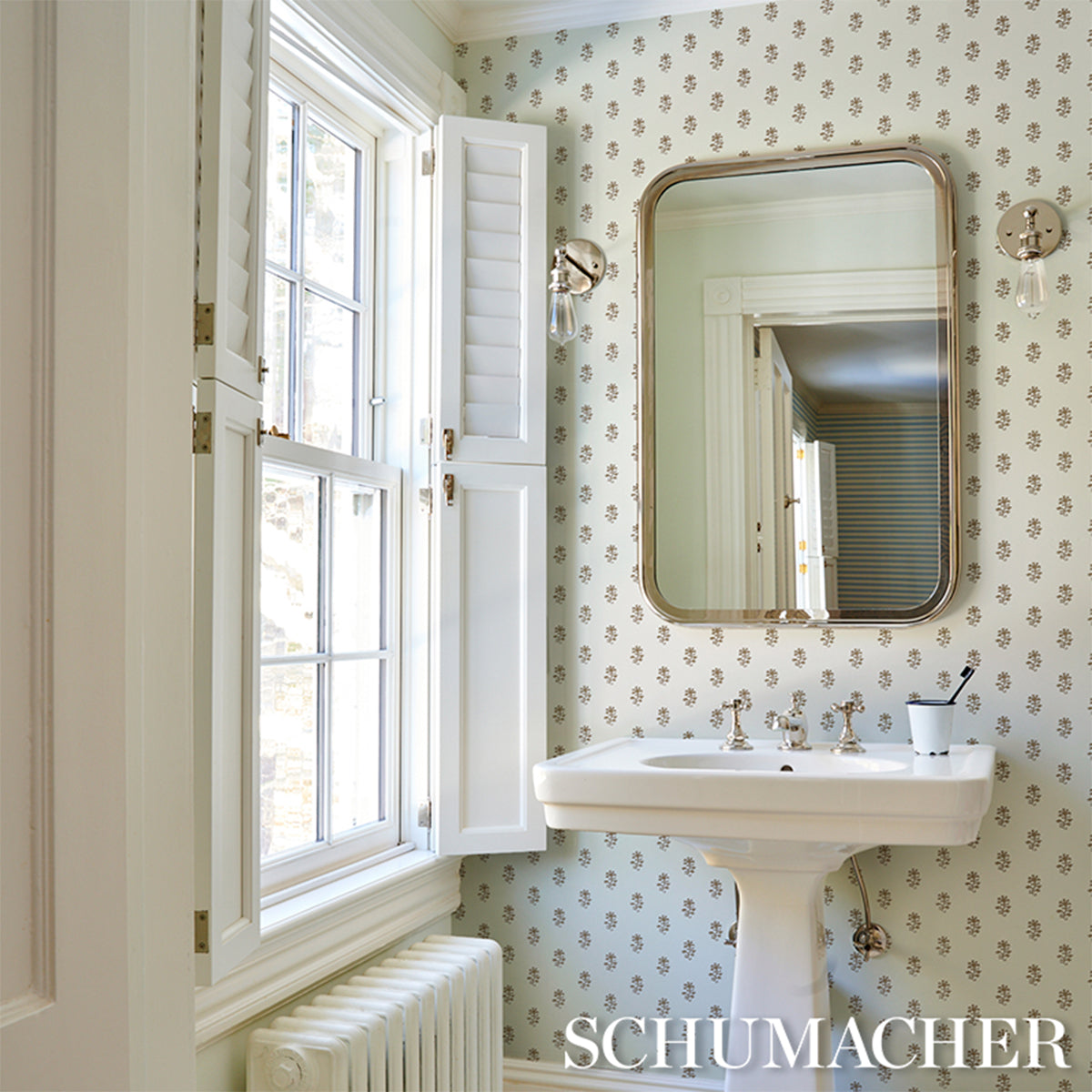 Purchase 5018500 | Iksha, Chestnut - Schumacher Wallpaper
