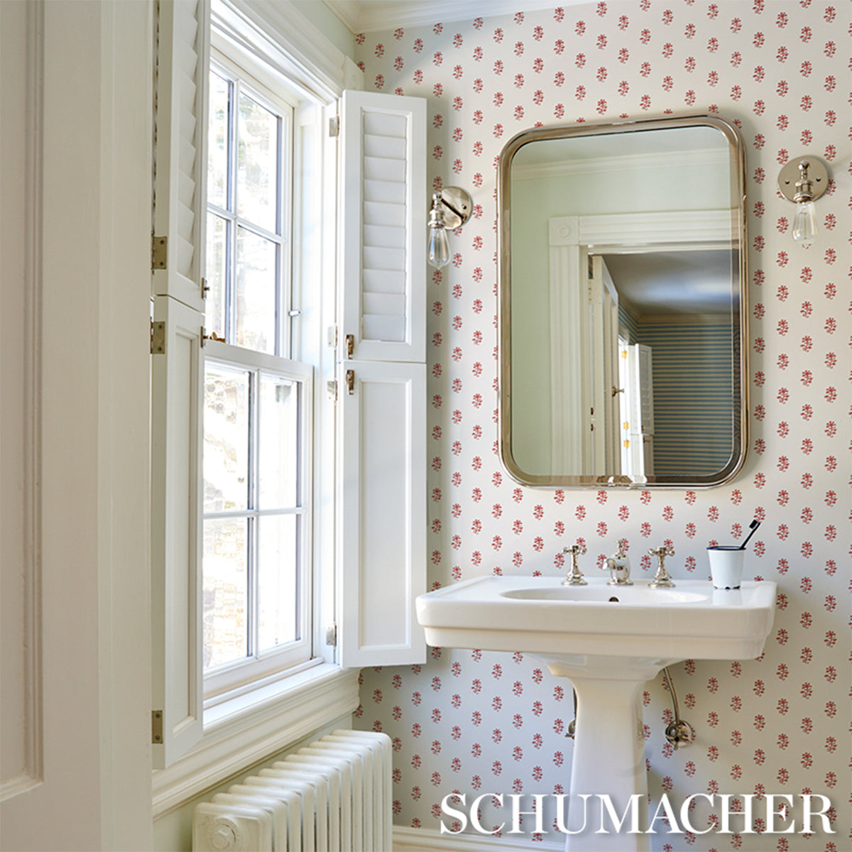 Purchase 5018501 | Iksha, Cranberry - Schumacher Wallpaper
