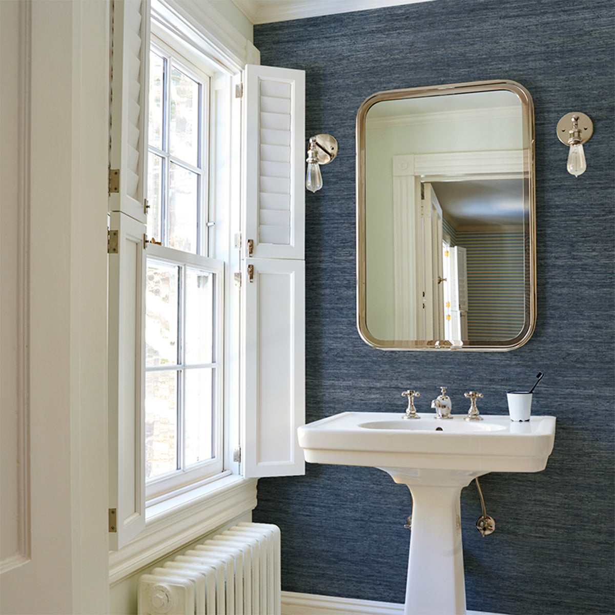 Purchase 5018515 | Han Arrowroot, Indigo - Schumacher Wallpaper