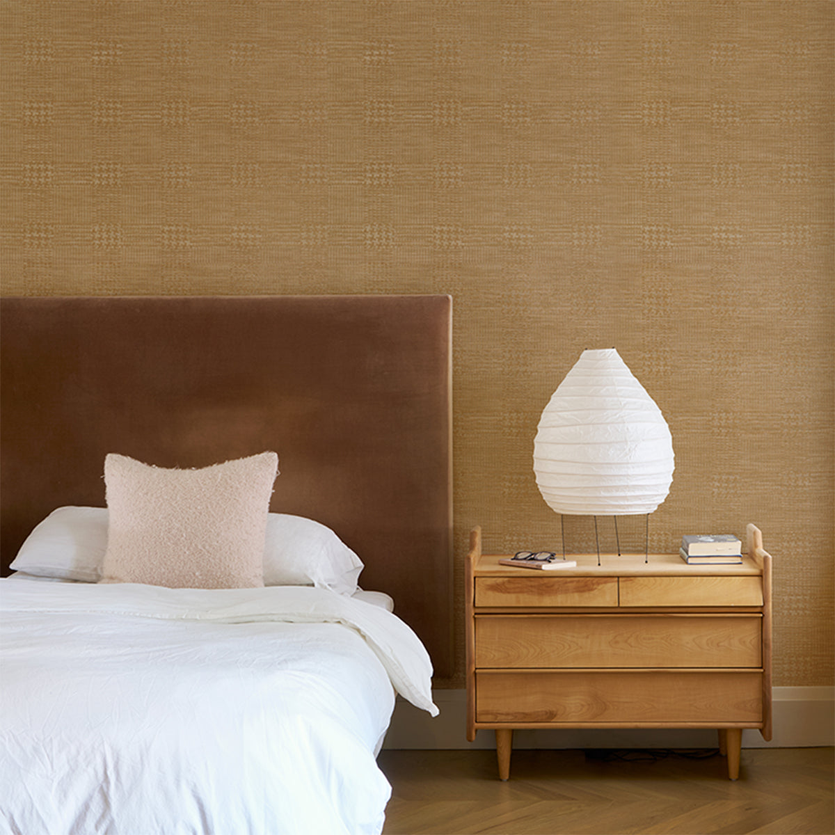 Purchase 5018580 | Fuzzy Plaid, Antique Gold - Schumacher Wallpaper