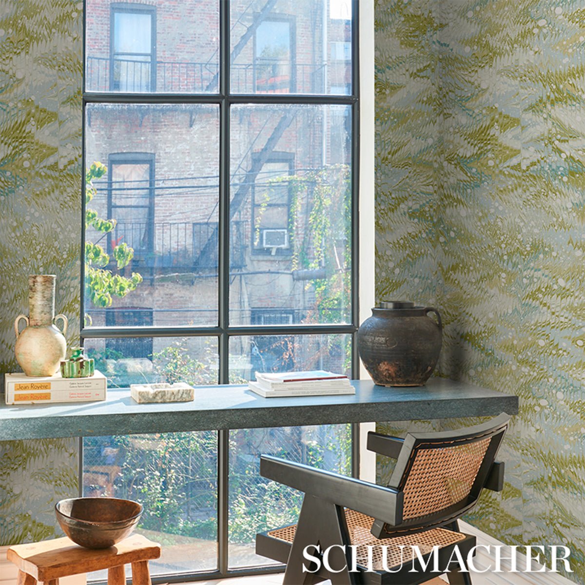 Purchase 5018592 | Mesmeric, Verdant Sky - Schumacher Wallpaper