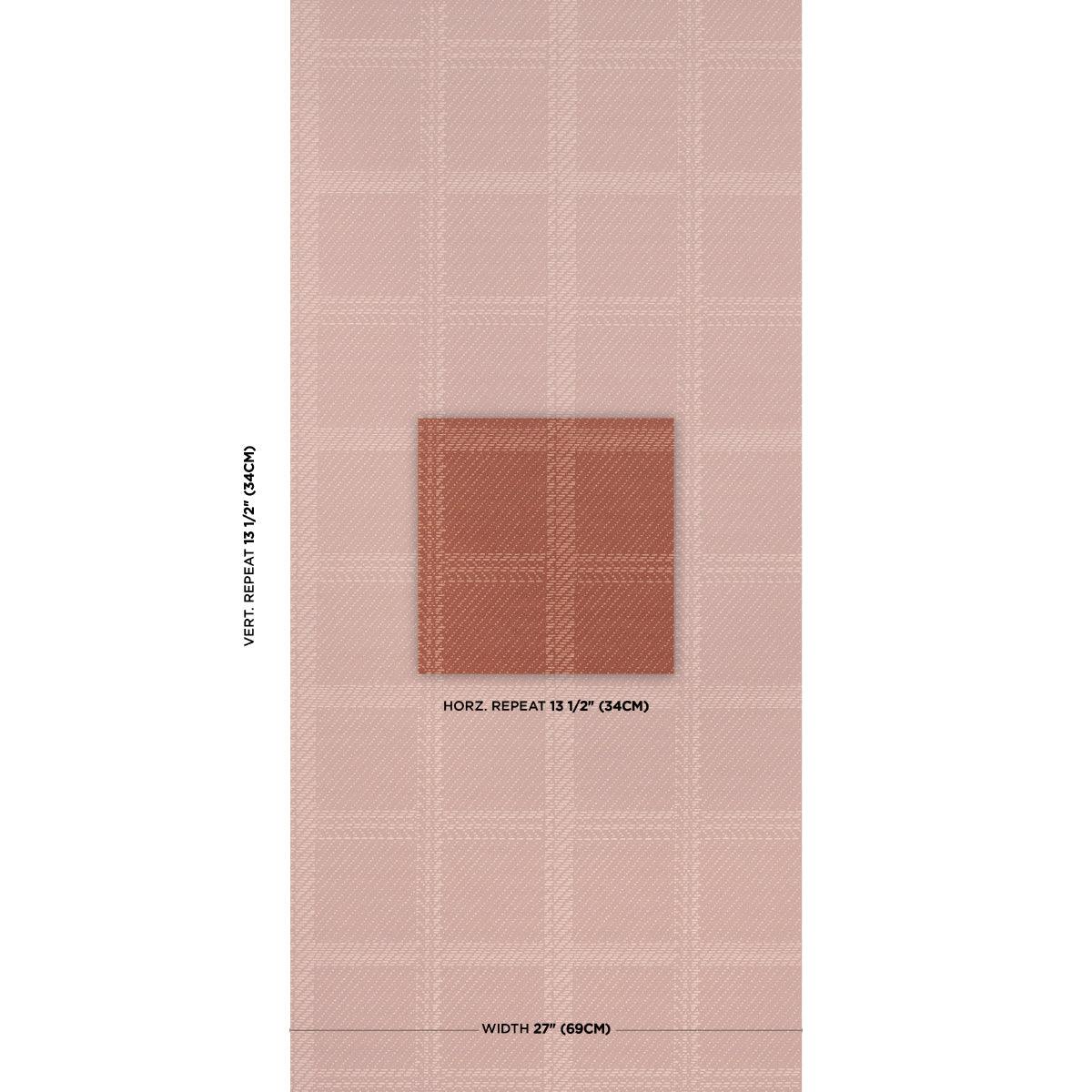 Purchase 5018612 | Vibrato Plaid, Terracotta - Schumacher Wallpaper