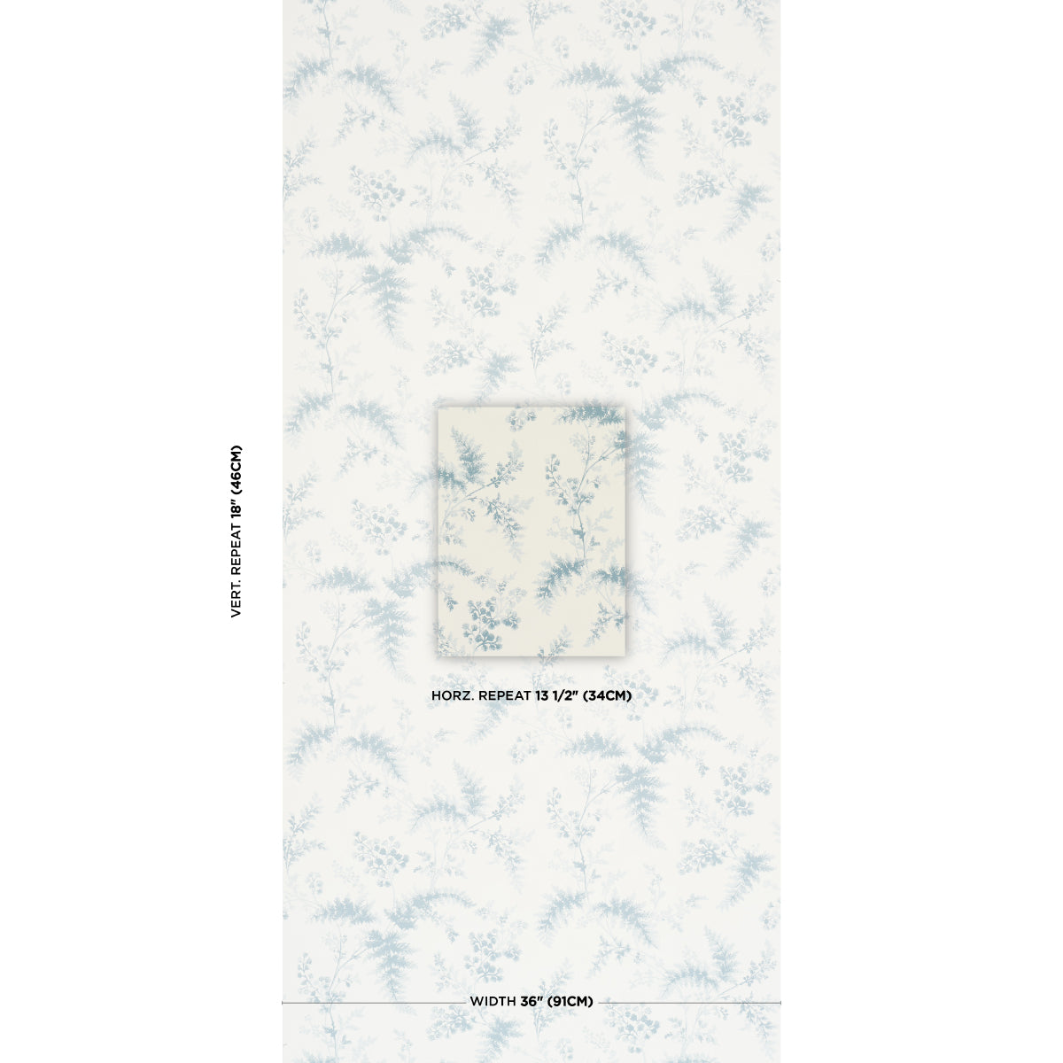 Purchase 5018622 | Maidenhair, Blue - Schumacher Wallpaper
