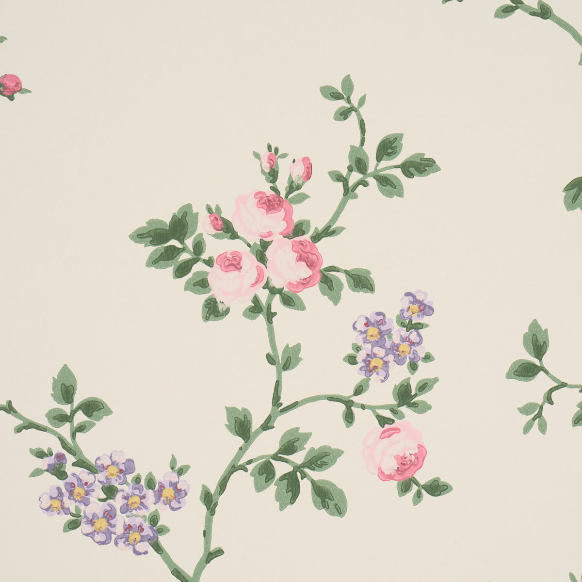Purchase 5018650 | A Rose Is A Rose Is A Rose, Rose Quartz - Schumacher Wallpaper