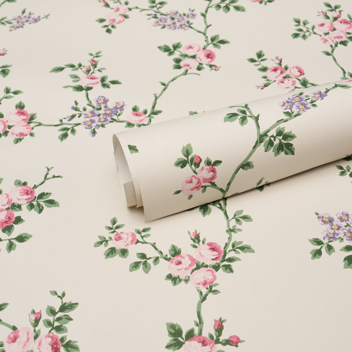Purchase 5018650 | A Rose Is A Rose Is A Rose, Rose Quartz - Schumacher Wallpaper
