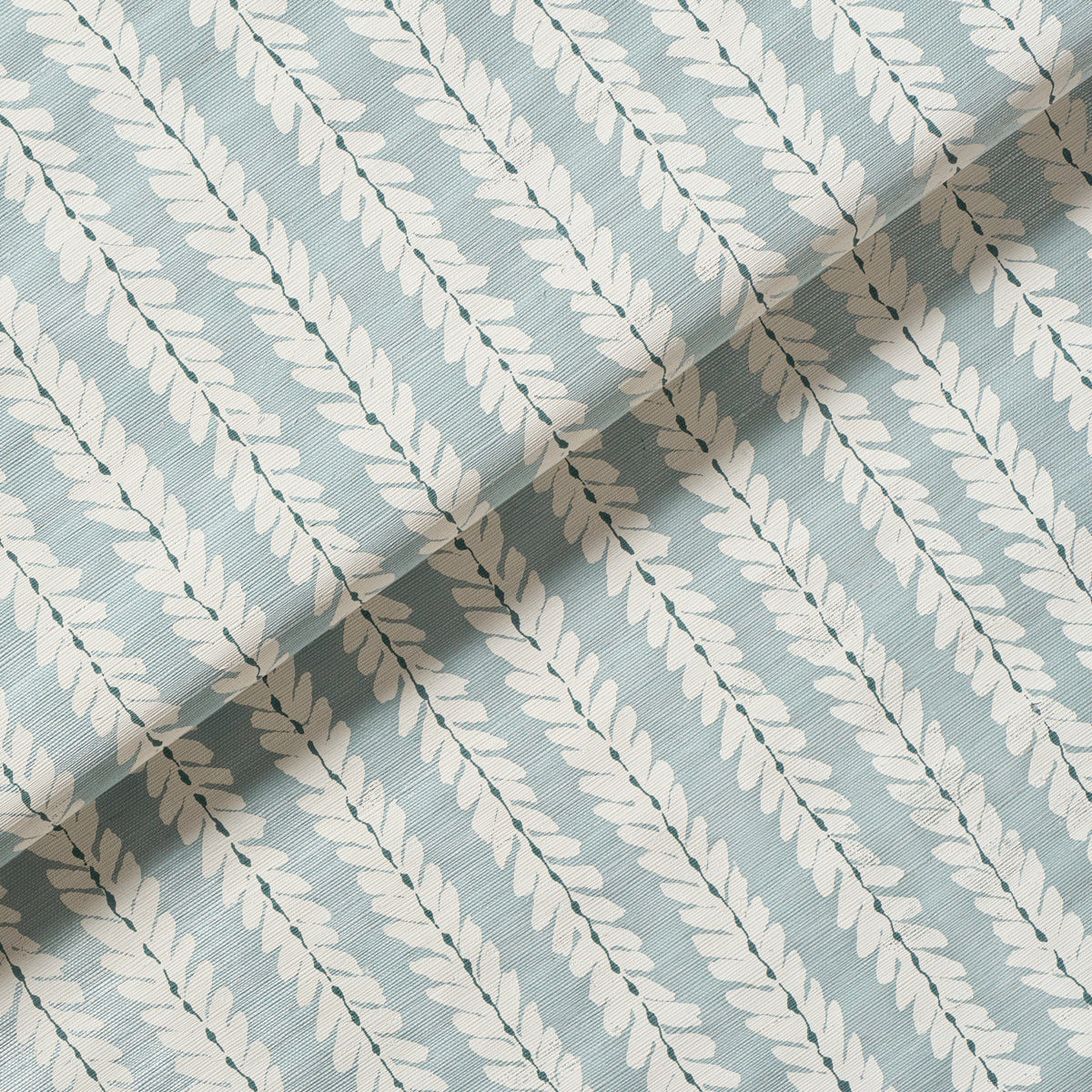 Purchase 5018710 | Woodperry Hand Printed Sisal, Water Blue - Schumacher Wallpaper