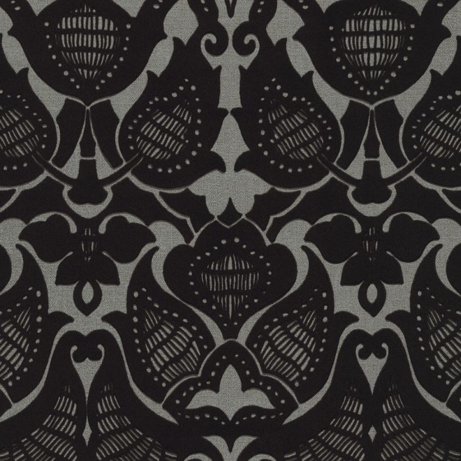 52075 99W8621 | Karma Wallcoverings Texture, Black, Damask - JF Wallpaper