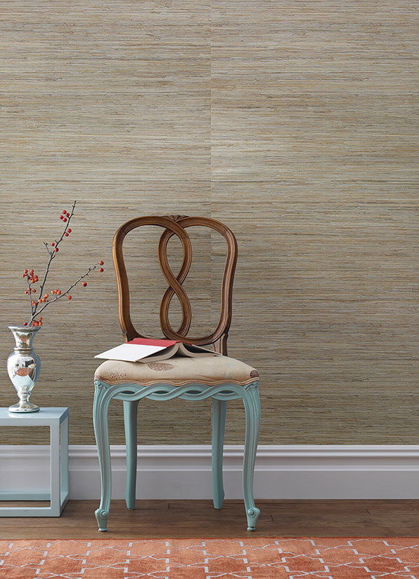 Purchase 53-65437 Jiangsu Grasscloth, Katsu Light Brown Grasscloth by Kenneth James Wallpaper
