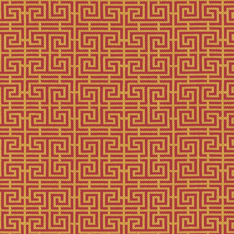 Find 54952 Chinois Fret Cinnabar / Gold by Schumacher Fabric