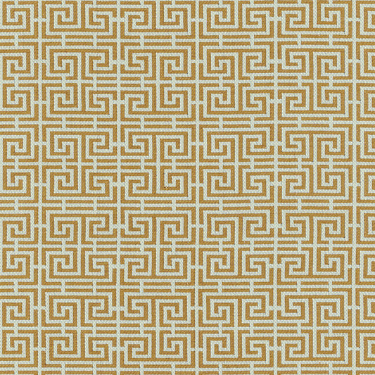 Purchase 54954 Chinois Fret Tobacco / Aqua by Schumacher Fabric