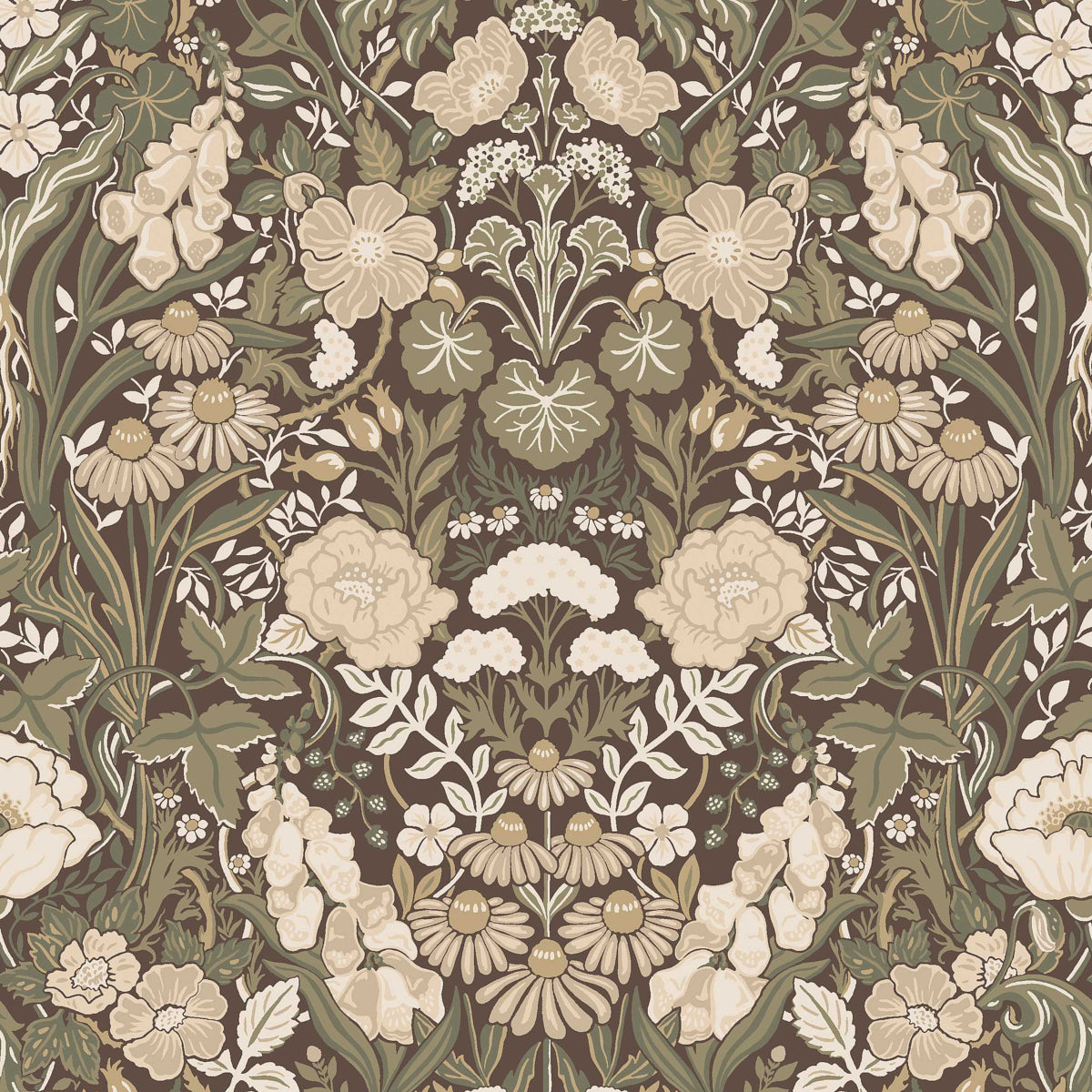 Purchase 5725 | Örtagård, Natural And Cocoa - Borastapeter Wallpaper