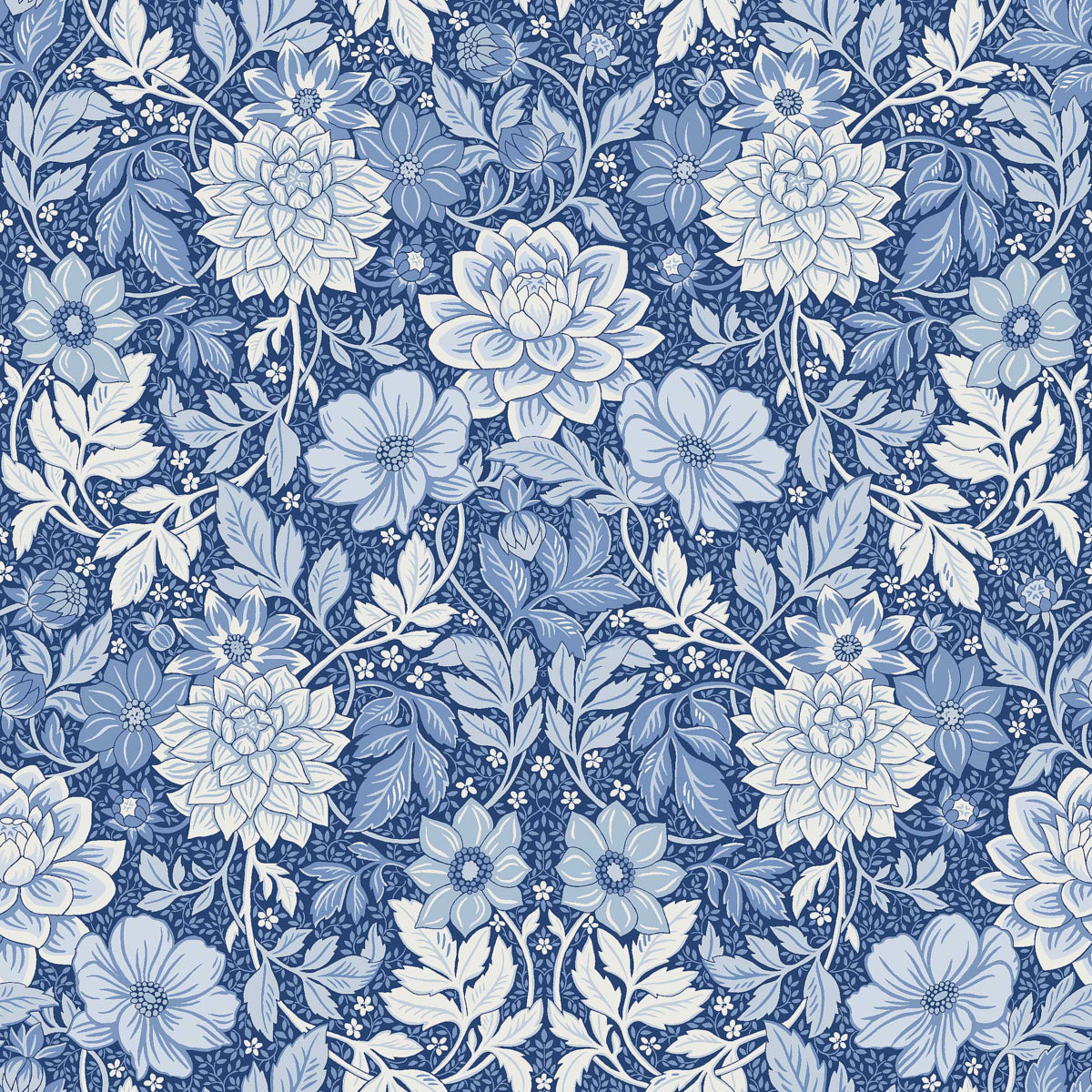 Purchase 6141 | Dahlia Garden, Blue And White - Borastapeter Wallpaper