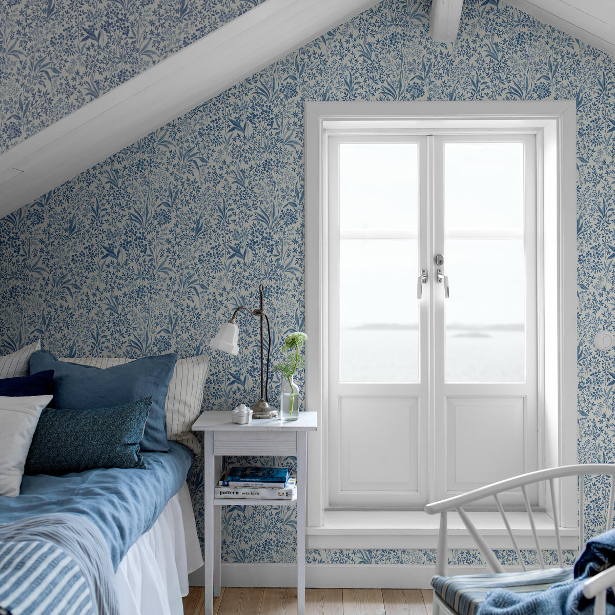 Purchase 6145 | Nocturne, Blue And White - Borastapeter Wallpaper