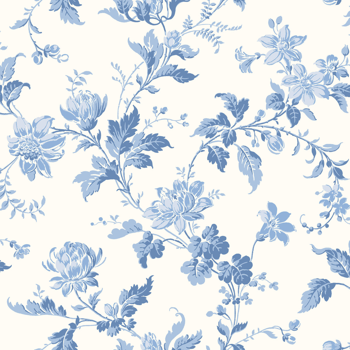 Purchase 6146 | Blomslinga, Blue And White - Borastapeter Wallpaper