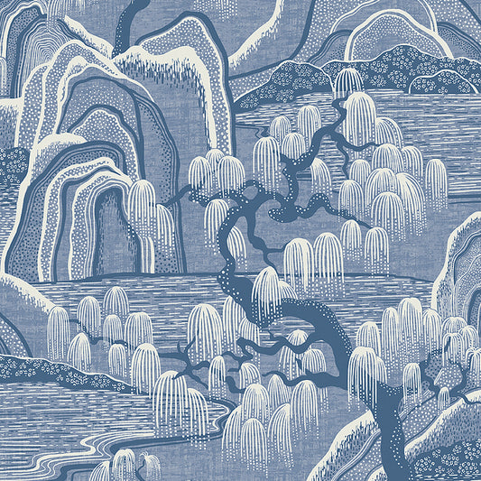 Purchase 6147 | Indigo Garden, Blue And White - Borastapeter Wallpaper