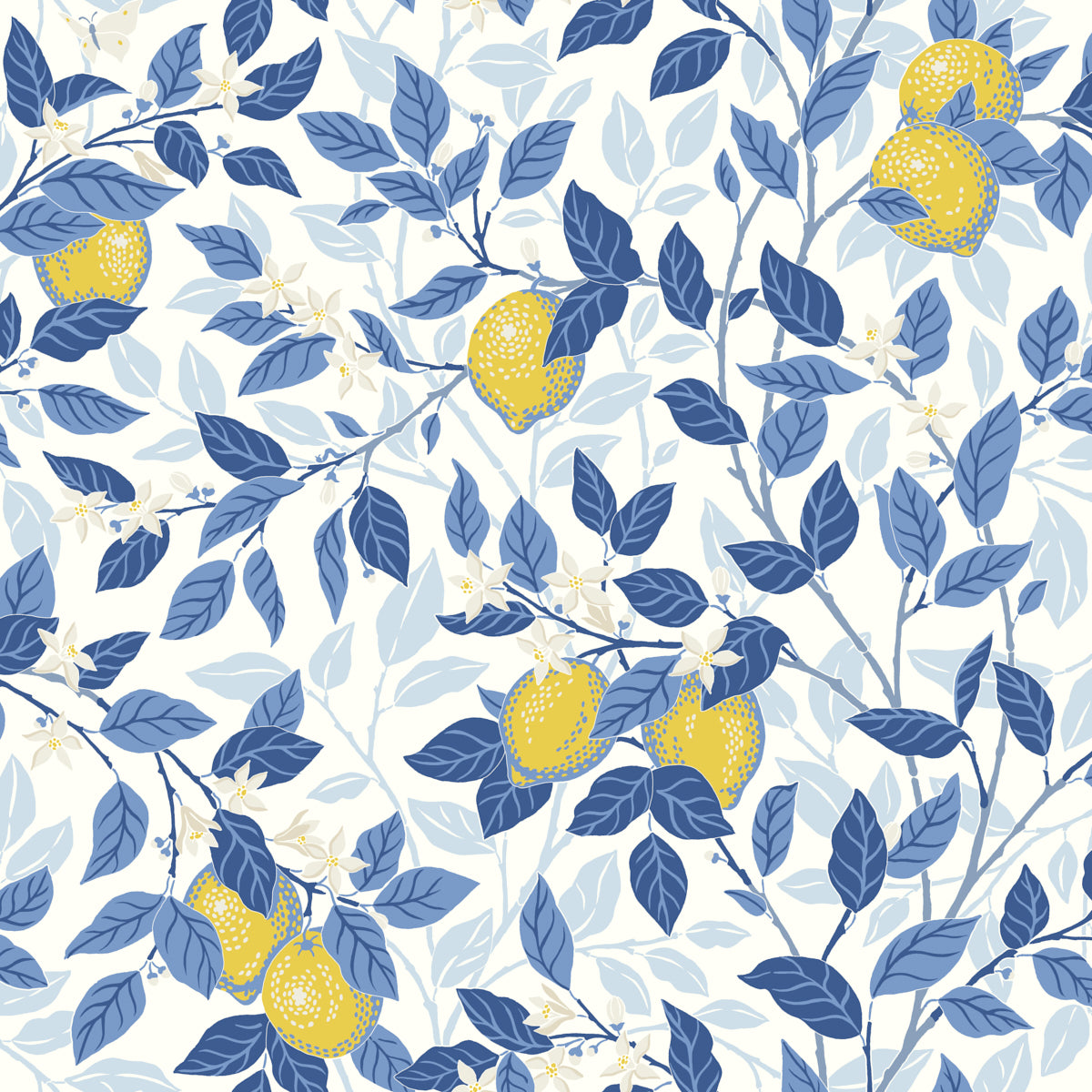 Purchase 6150 | Citronträd, Blue And Yellow - Borastapeter Wallpaper