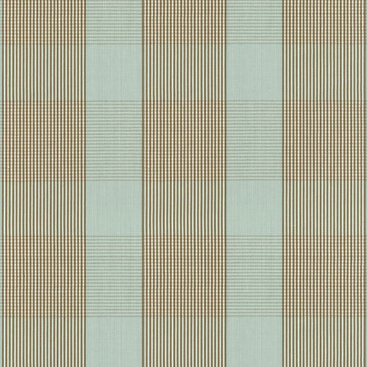 Search 63023 Avon Gingham Plaid Mocha/Aqua by Schumacher Fabric