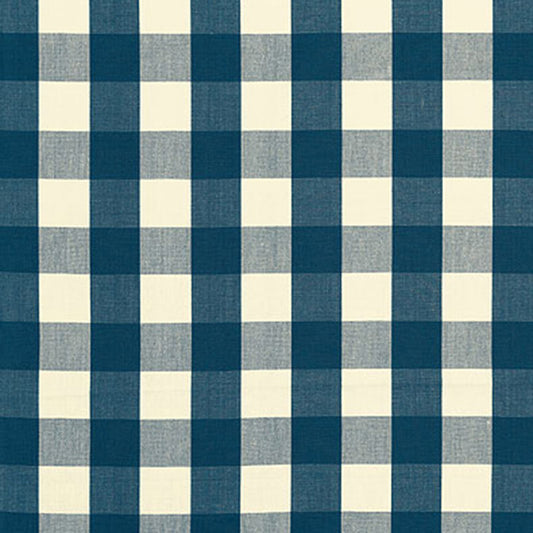 Buy 63039 Camden Cotton Check Indigo by Schumacher Fabric
