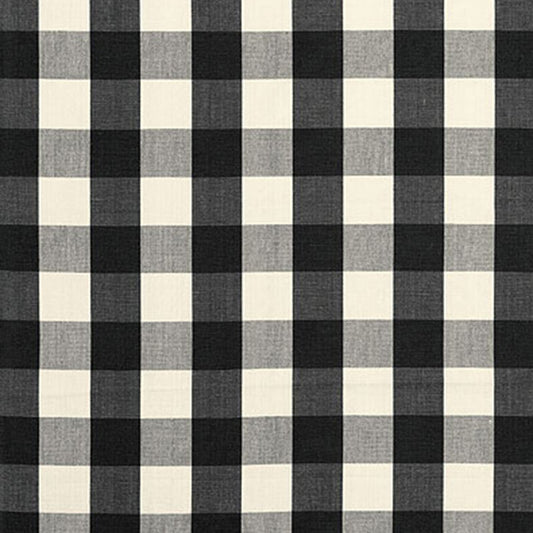 Select 63042 Camden Cotton Check Ebony by Schumacher Fabric