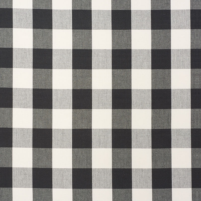 Save 63044 Camden Cotton Check Black by Schumacher Fabric
