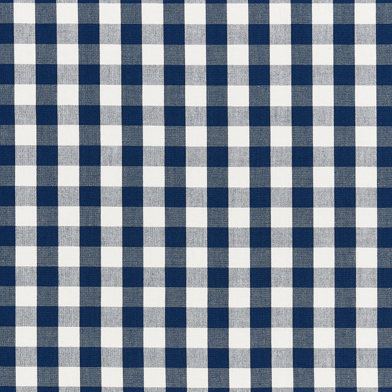 Order 63063 Elton Cotton Check Navy by Schumacher Fabric