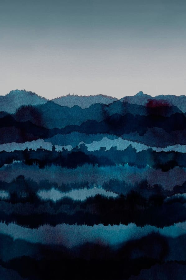 Sandberg Wallpaper pattern name & color Midnatt Dark Blue from the collection Sandberg Edition. 