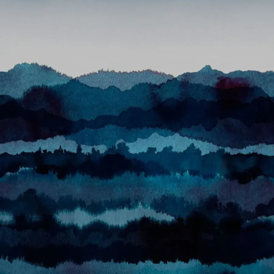 Sandberg Wallpaper Product# 637-04 pattern name & color Midnatt Dark Blue from the collection Sandberg Edition. 