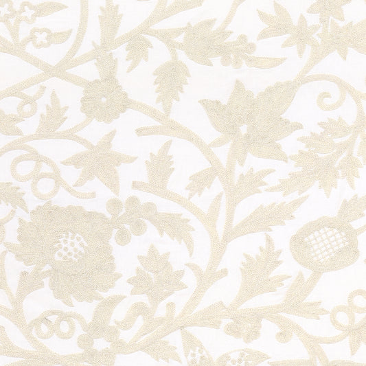 Save 63760 Sissinghurst Crewel Ivory by Schumacher Fabric