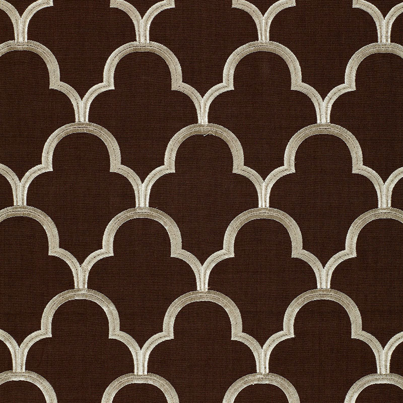 Find 64322 Scallop Embroidery Espresso by Schumacher Fabric