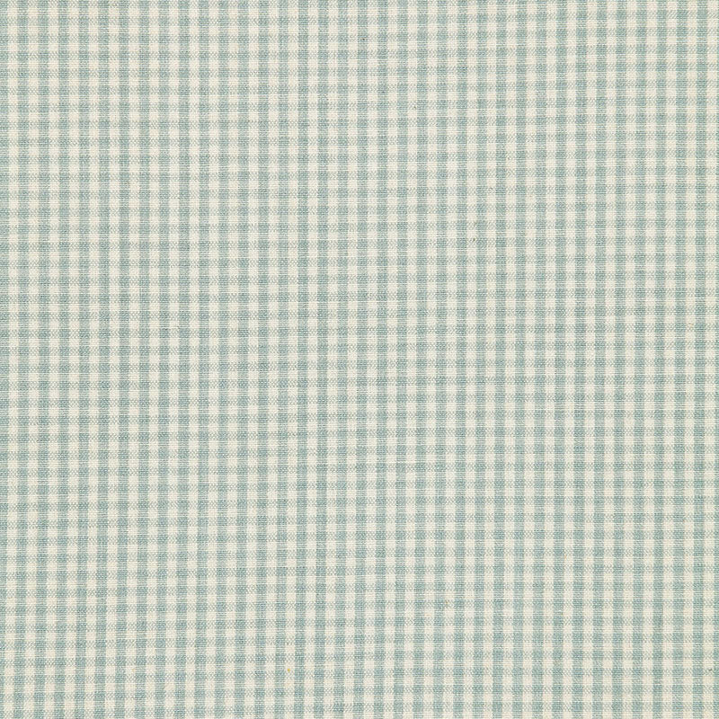 Looking 64622 Barnet Cotton Check Aqua by Schumacher Fabric