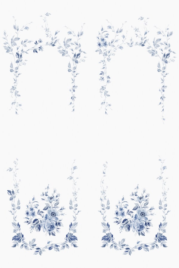 Sandberg Wallpaper pattern name & color Marieberg Blue from the collection Sandberg Edition. 