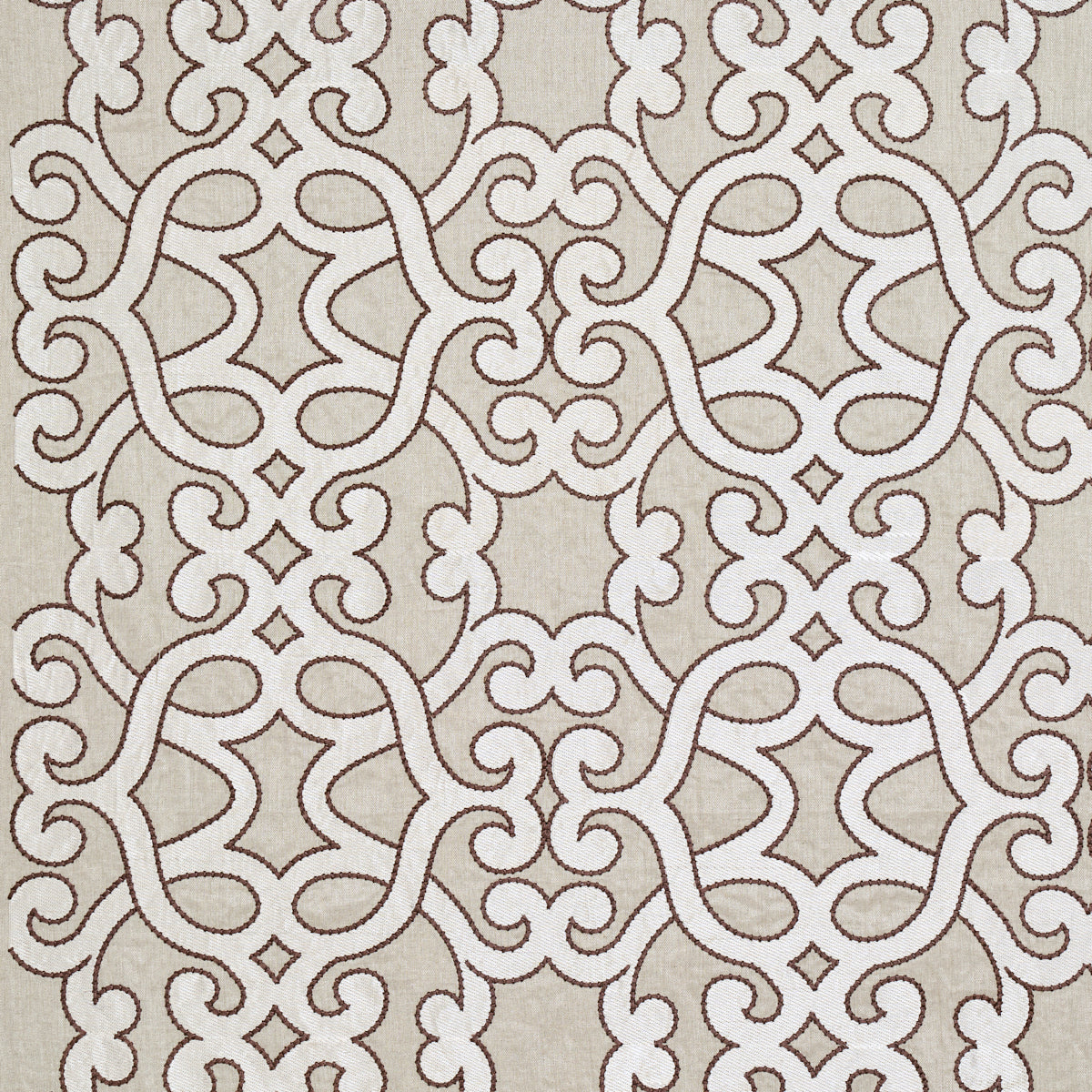 Order 65181 Amboise Linen Embroidery Greige by Schumacher Fabric