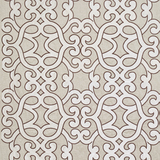 Order 65181 Amboise Linen Embroidery Greige by Schumacher Fabric