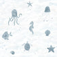 Sandberg Wallpaper pattern name & color Alice Ocean Blue from the collection Familj II. 