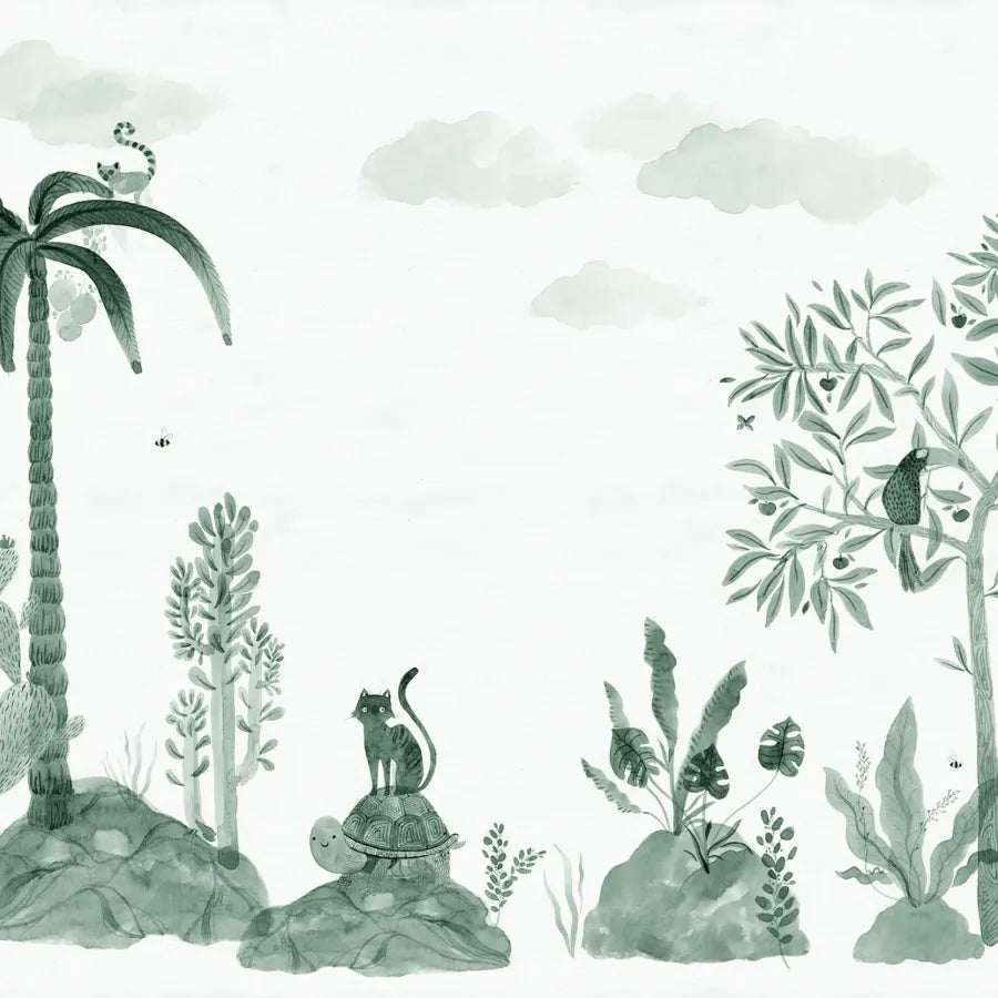 Sandberg Wallpaper Pattern# 653-58 pattern name & color Wilton Jade from the collection Familj II. 