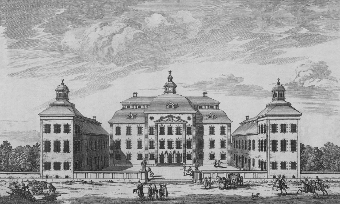 Sandberg Wallpaper pattern name & color Lofstad Slott Graphite from the collection Löfstad. 