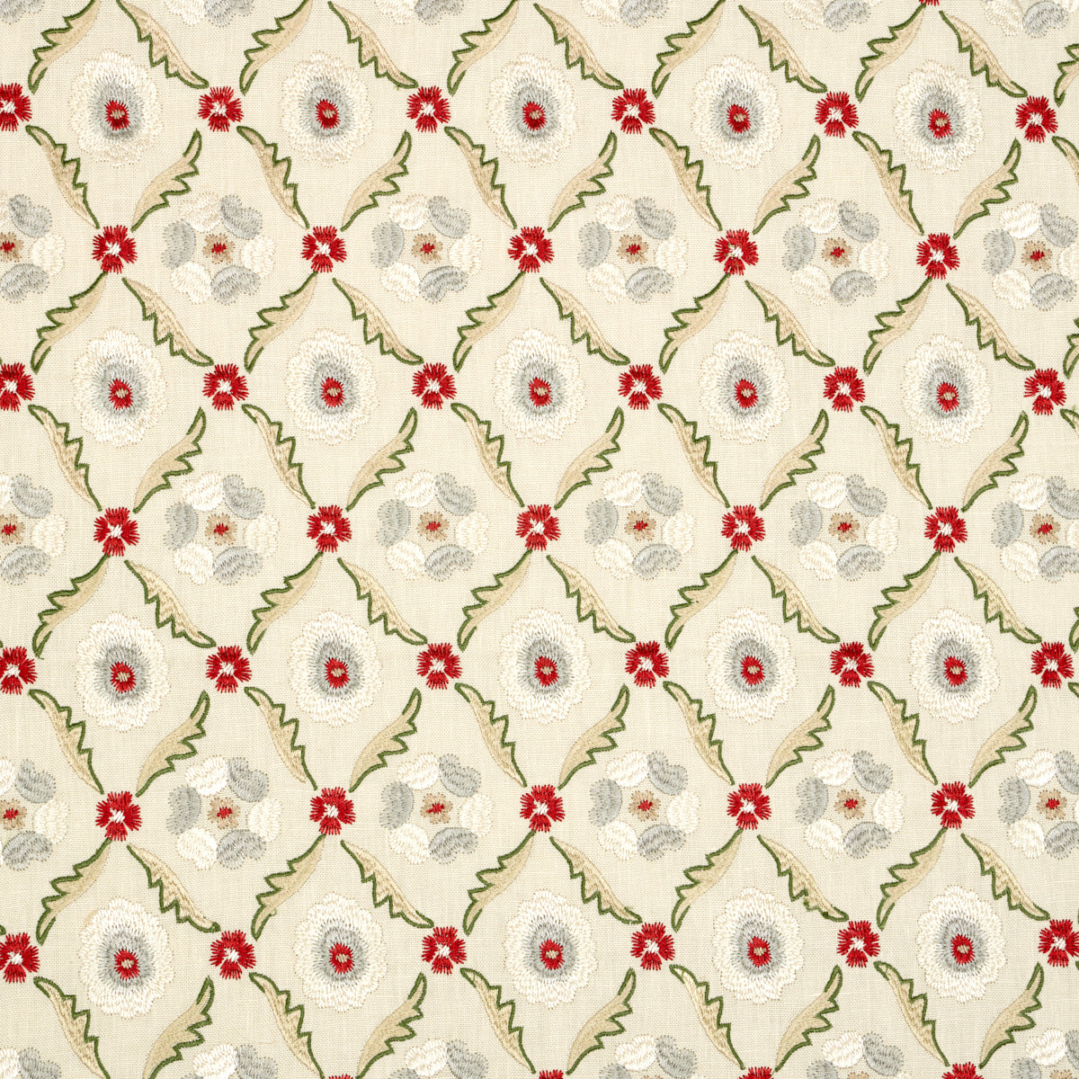 Purchase 65740 Claremont Embroidery Crimson by Schumacher Fabric